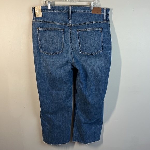 NWT Madewell Slim Wide Leg Crop Raw Hem High Rise Jeans Size 35 - Picture 3 of 15